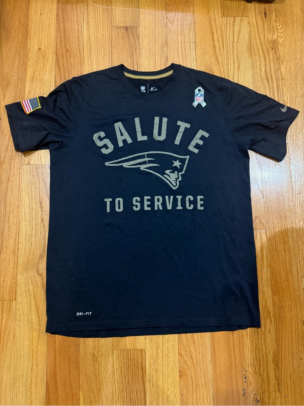 Nike Black Salute To Service Tee with Olive Graphics